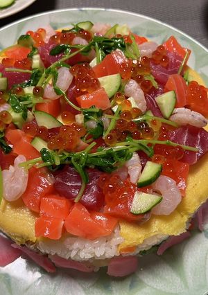 ケーキ風チラシ寿司-レシピのメイン写真