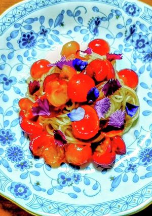 さくらんぼの冷製パスタの前菜-レシピのメイン写真
