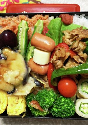 7/13 ﾖｯﾁｬﾝ☆豚肉炒め弁当-レシピのメイン写真
