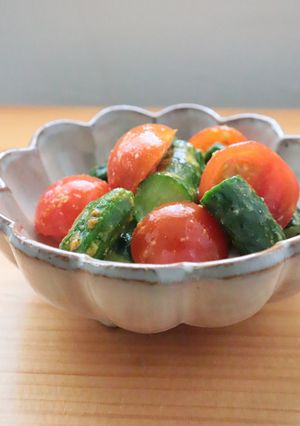 塩麹とカレー粉で病みつき胡瓜ミニトマト-レシピのメイン写真