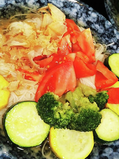 揚げ野菜とトマト出汁そうめん-レシピのメイン写真