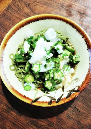 オクラ&大根おろしぶっかけ茶そば-レシピのメイン写真