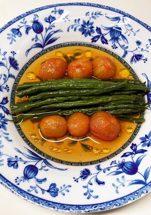 夏野菜：ミニトマトとささぎの麺つゆ煮-レシピのメイン写真