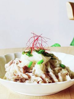 スタミナそうめん☆豚バラねぎ塩レモンダレ-レシピのメイン写真