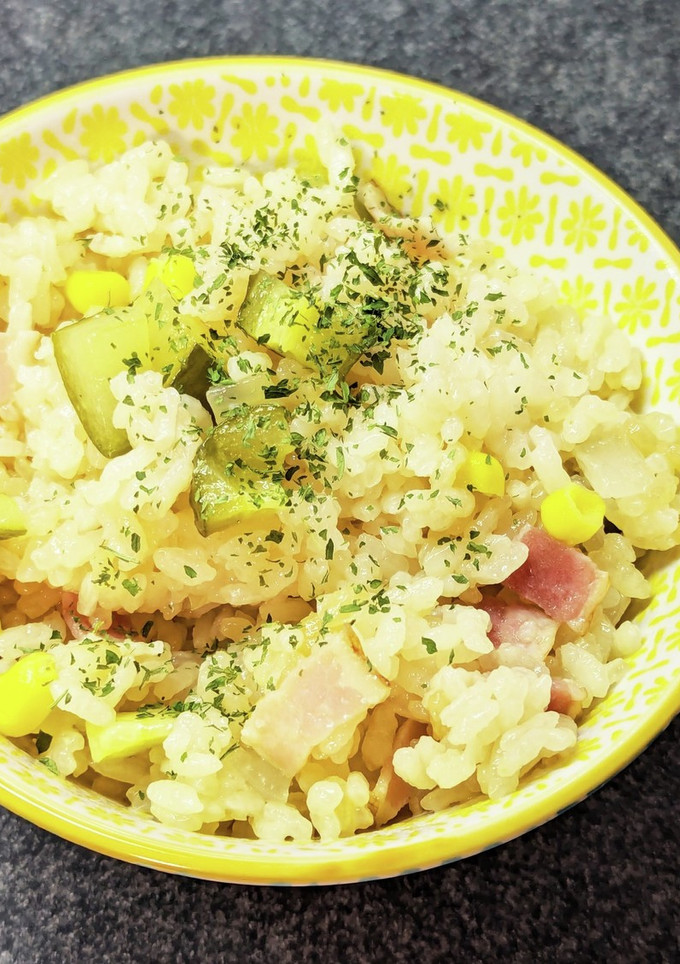 きゅうりとコーンの夏野菜の炊き込みご飯-レシピのメイン写真