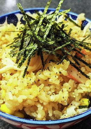 バター醤油香るカニカマ＆コーン炊込みご飯-レシピのメイン写真