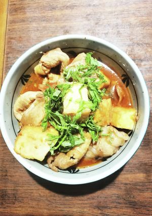 厚揚げと豚肩ロースの甘辛コチュダレ炒め-レシピのメイン写真