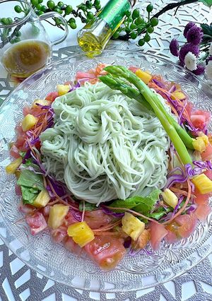 クリーブつゆのオリーブそうめんサラダ-レシピのメイン写真