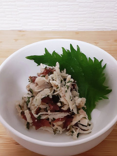 鶏のささみ梅紫蘇和え-レシピのメイン写真