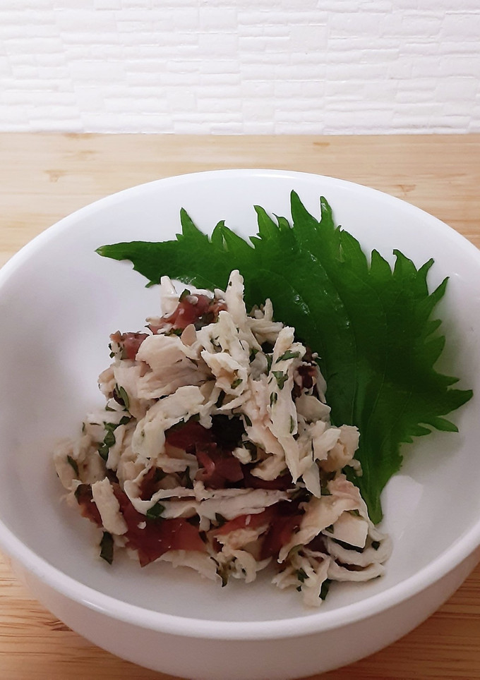 鶏のささみ梅紫蘇和え-レシピのメイン写真