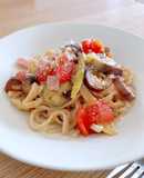 レンジで☆フレッシュトマトと茄子のパスタ
