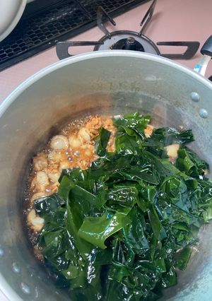 ホタテとワカメ煮物-レシピのメイン写真