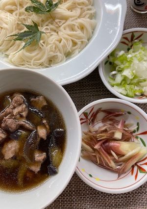 豚肉と茄子のつけ麺-レシピのメイン写真