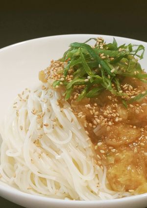 ほの甘おいしい！ ネギ味噌ダレそうめん-レシピのメイン写真