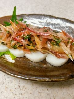 みょうがと大葉の叩き梅ごま風味和え-レシピのメイン写真