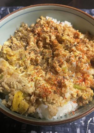 キーマ親子丼-レシピのメイン写真