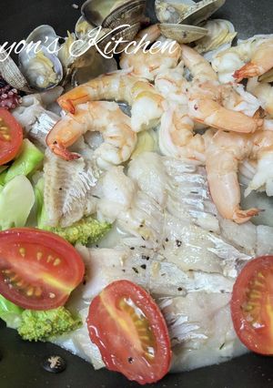 簡単！魚介のアクアパッツァ風-レシピのメイン写真