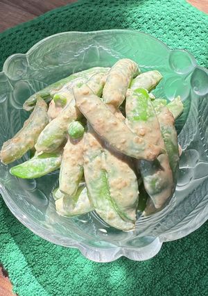 スナップエンドウ味噌マヨごま和え-レシピのメイン写真
