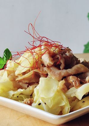 史上最速☆豚バラキャベツ塩にんにく弁当-レシピのメイン写真