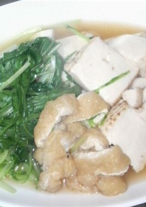 ♪簡単に水菜と豆腐と揚げの煮-レシピのメイン写真