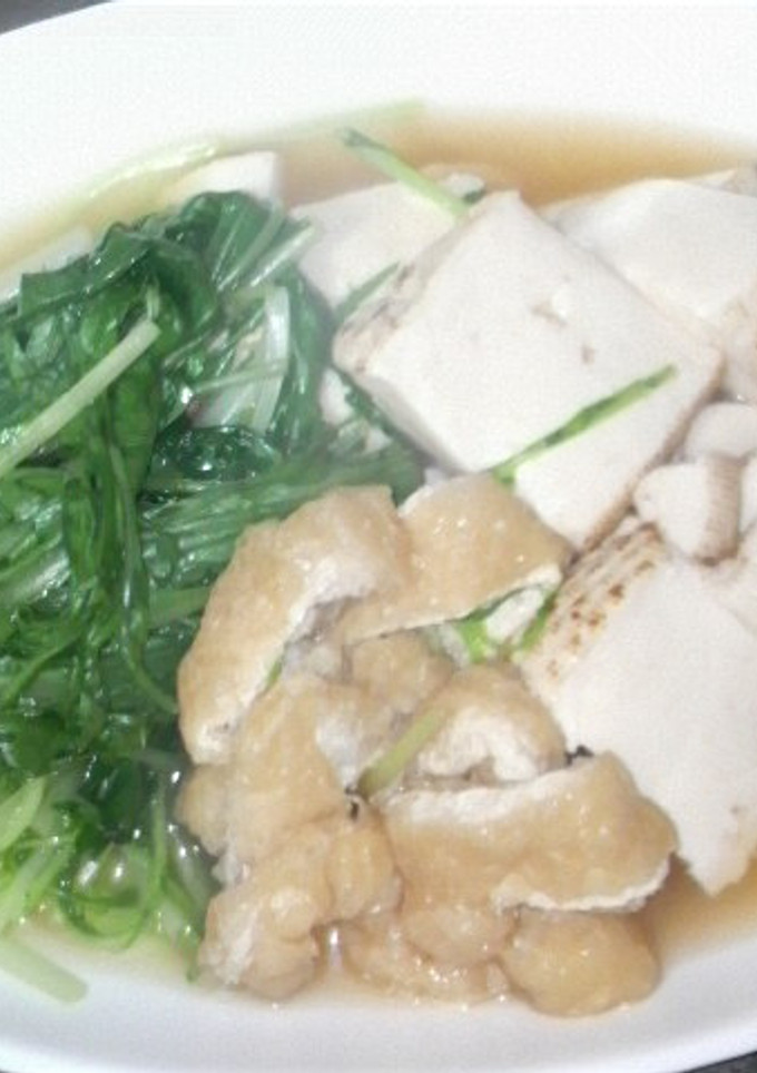 ♪簡単に水菜と豆腐と揚げの煮-レシピのメイン写真