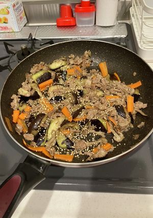 ナスと豚肩ロース味噌炒め-レシピのメイン写真