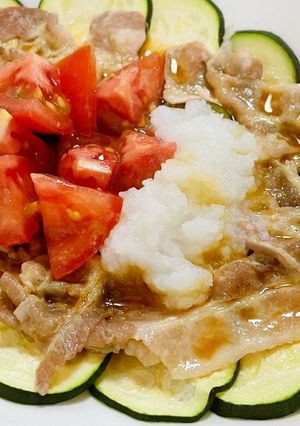 夏野菜と豚肉のさっぱりおろし添え-レシピのメイン写真