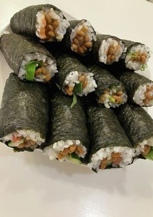 朝食に白飯で納豆手巻き-レシピのメイン写真