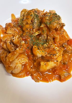 チキンをトマトクリームで煮たうまいやつ-レシピのメイン写真