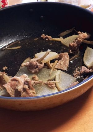 大根と牛蒡と豚こまの麺つゆ砂糖炒め煮-レシピのメイン写真