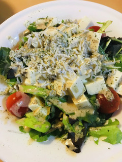 ベビーリーフ●胡麻ドレ豆腐サラダ-レシピのメイン写真