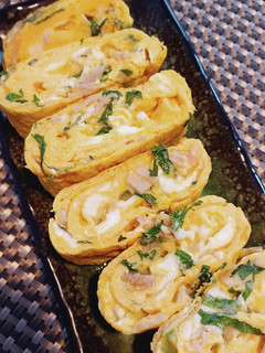 卵焼きに大葉とハムで爽やか-レシピのメイン写真