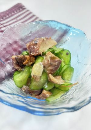 鯖缶で元気チャージ(^^)vサバきゅうり-レシピのメイン写真