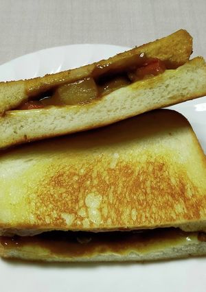 フライパンでカレーorハヤシホットサンド-レシピのメイン写真