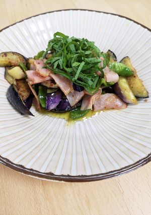 茄子とピーマンとハムのマヨしょうゆ炒め-レシピのメイン写真