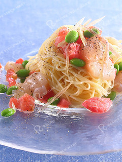 フローズントマトとほたての冷製パスタ-レシピのメイン写真