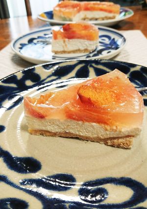 白桃と梅ジュースのレアチーズゼリー-レシピのメイン写真
