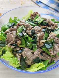 中華風♡レタスとわかめの牛しゃぶサラダ-レシピのメイン写真