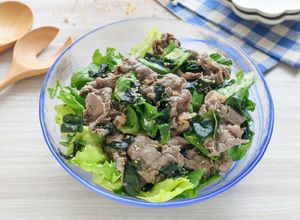 中華風♡レタスとわかめの牛しゃぶサラダ-レシピのメイン写真