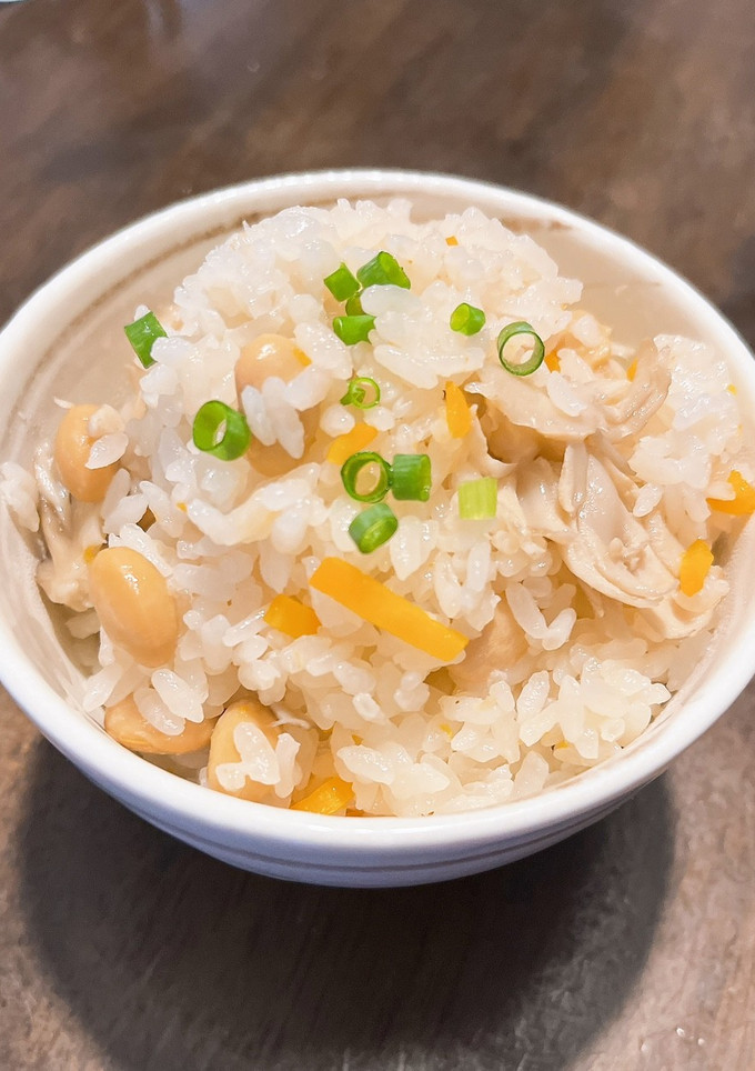 簡単！白だしで舞茸と大豆の炊き込みご飯♪-レシピのメイン写真