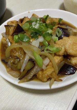 ささみとナスのバター風味甘酢炒め-レシピのメイン写真