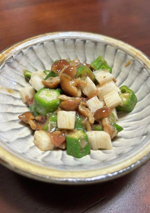 ネバネバ野菜の梅おかか和え-レシピのメイン写真