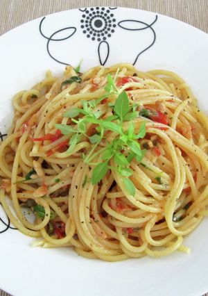 セミドライトマトとツナのスパゲッティ-レシピのメイン写真