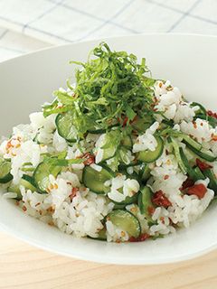 きゅりと梅の混ぜご飯-レシピのメイン写真