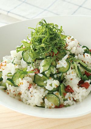 きゅりと梅の混ぜご飯-レシピのメイン写真