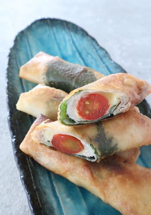 ミニトマトチーズ春巻き-レシピのメイン写真
