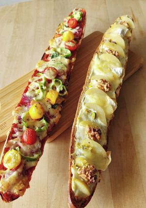 バゲットで白桃タルティーヌ昼食おもてなし-レシピのメイン写真