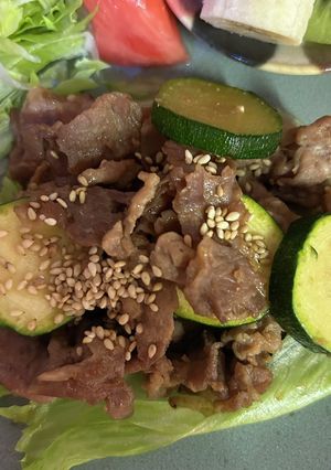 ズッキーニと豚肉の甘辛炒め-レシピのメイン写真