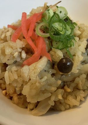 せんべい汁の鍋つゆで簡単炊き込みご飯-レシピのメイン写真
