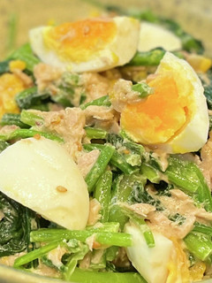 簡単♡ほうれん草と卵のごま味噌マヨ♡-レシピのメイン写真